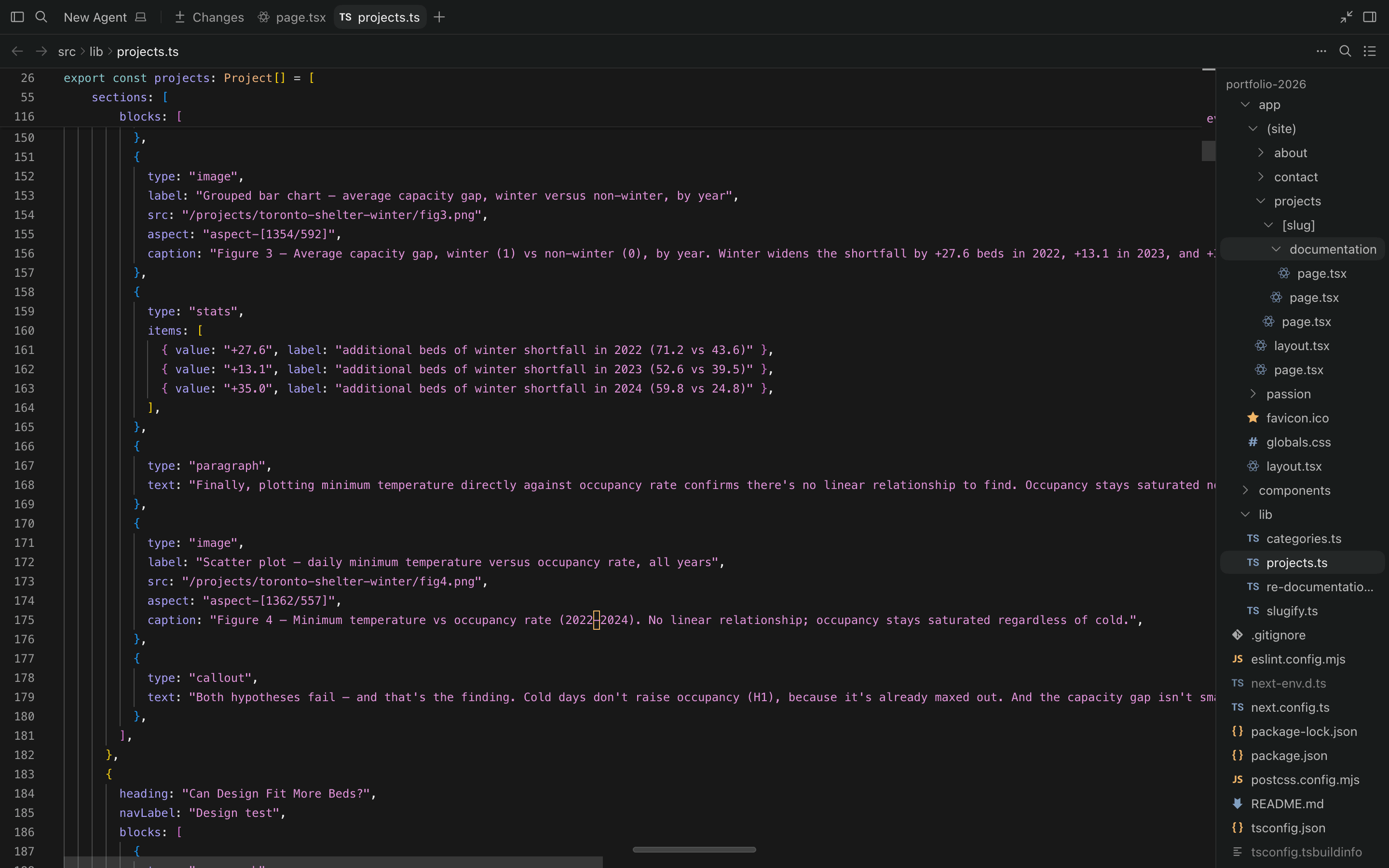 Editing content in the codebase